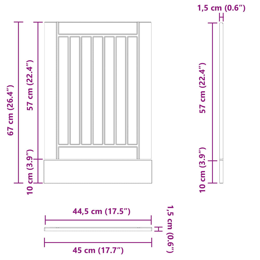 Keukenkast Zwart Eiken 45 x 1,5 x 67 cm Bewerkt hout