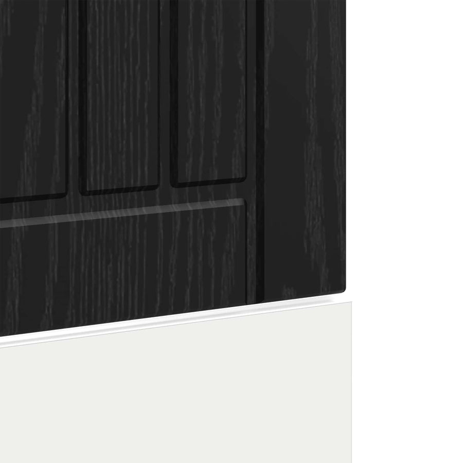 Keukenkast Zwart Eiken 60 x 1,5 x 67 cm Bewerkt hout