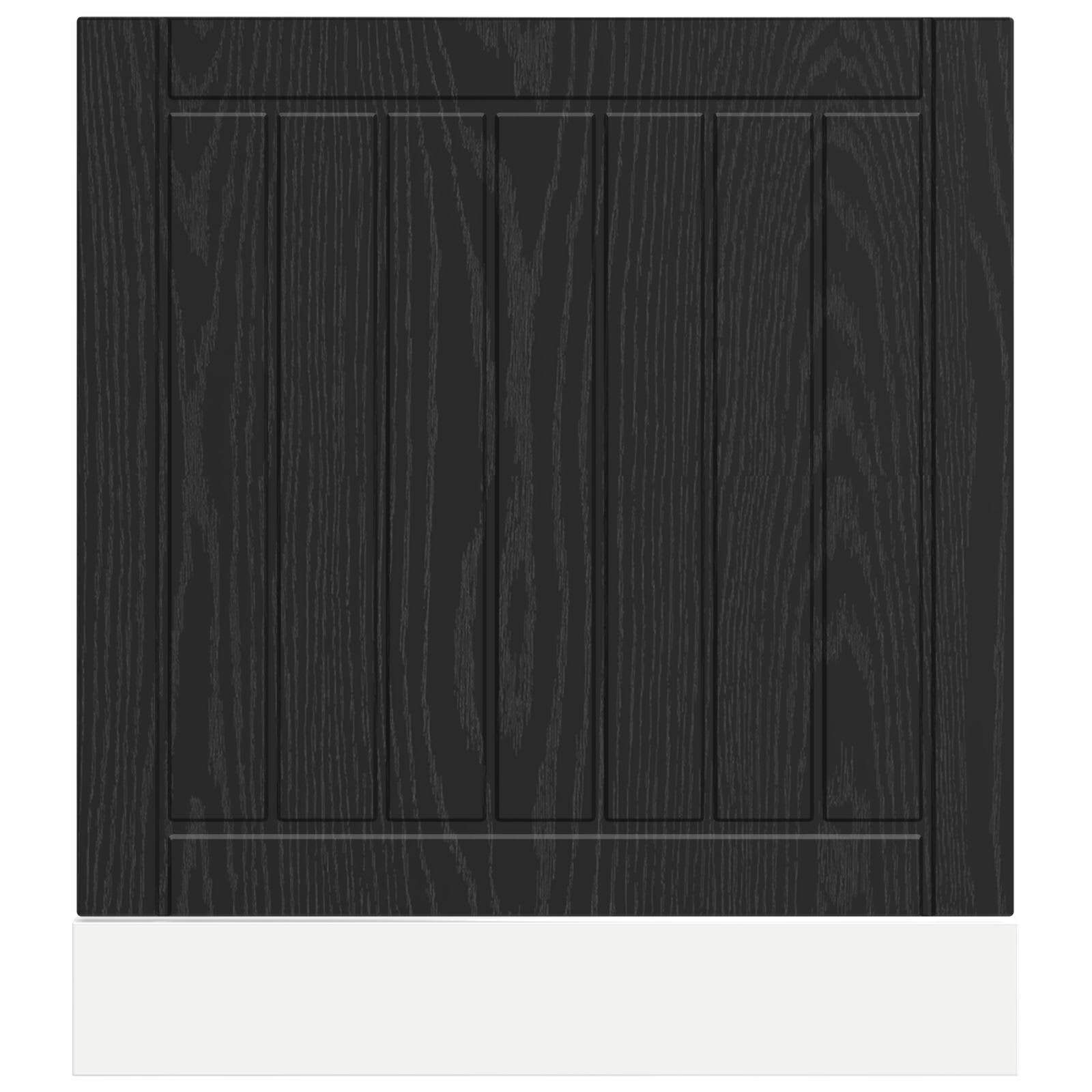 Keukenkast Zwart Eiken 60 x 1,5 x 67 cm Bewerkt hout