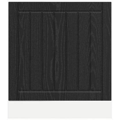 Keukenkast Zwart Eiken 60 x 1,5 x 67 cm Bewerkt hout