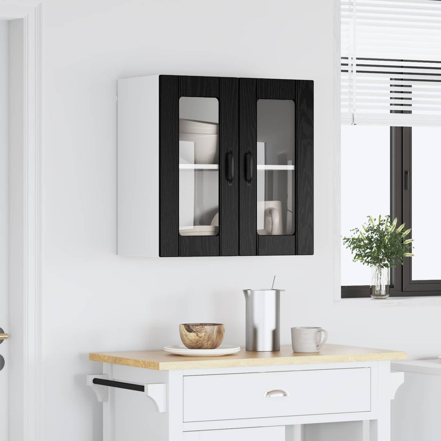 Keukenkast met opslag Zwart Eiken 60 x 31 x 60 cm Bewerkt hout
