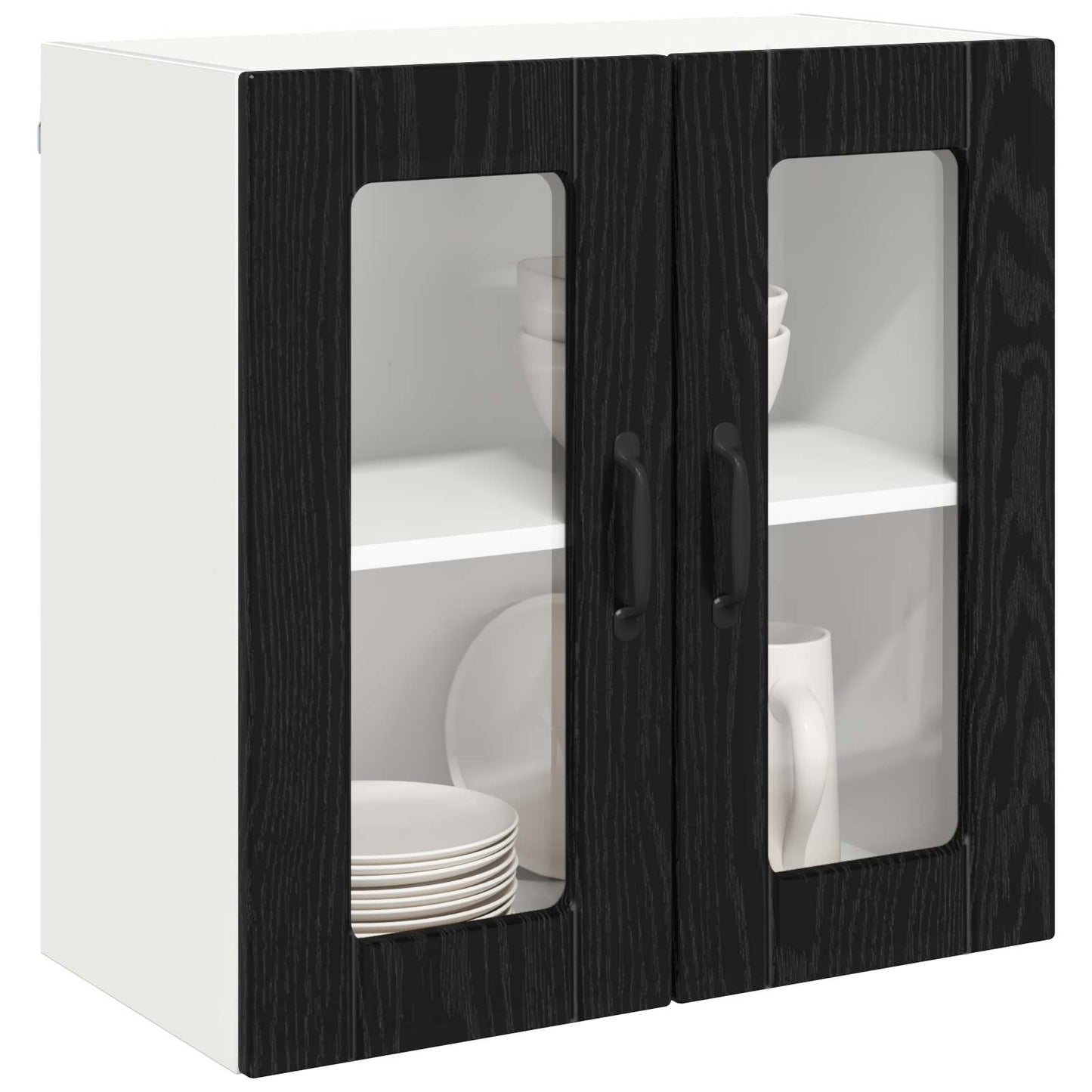 Keukenkast met opslag Zwart Eiken 60 x 31 x 60 cm Bewerkt hout
