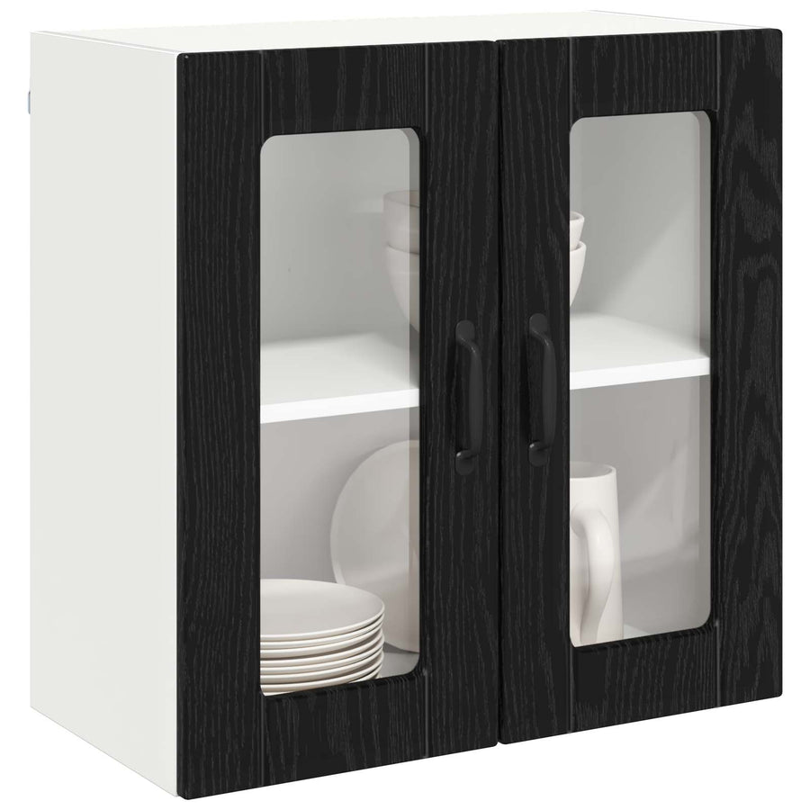 Keukenkast met opslag Zwart Eiken 60 x 31 x 60 cm Bewerkt hout