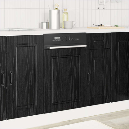 Keukenkast Zwart Eiken 45 x 1,5 x 67 cm Bewerkt hout