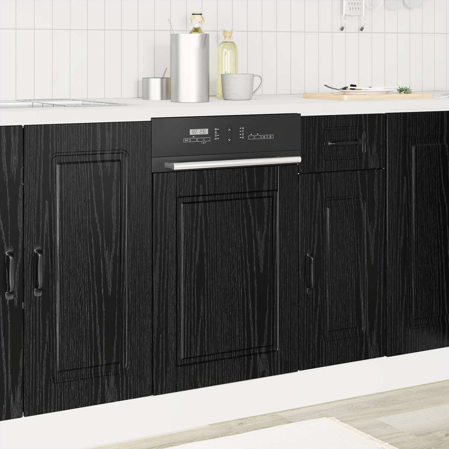 Keukenkast Zwart Eiken 45 x 1,5 x 67 cm Bewerkt hout