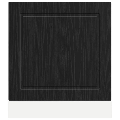 Keukenkast Zwart Eiken 60 x 1,5 x 67 cm Bewerkt hout