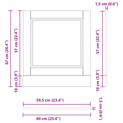 Keukenkast Zwart Eiken 60 x 1,5 x 67 cm Bewerkt hout