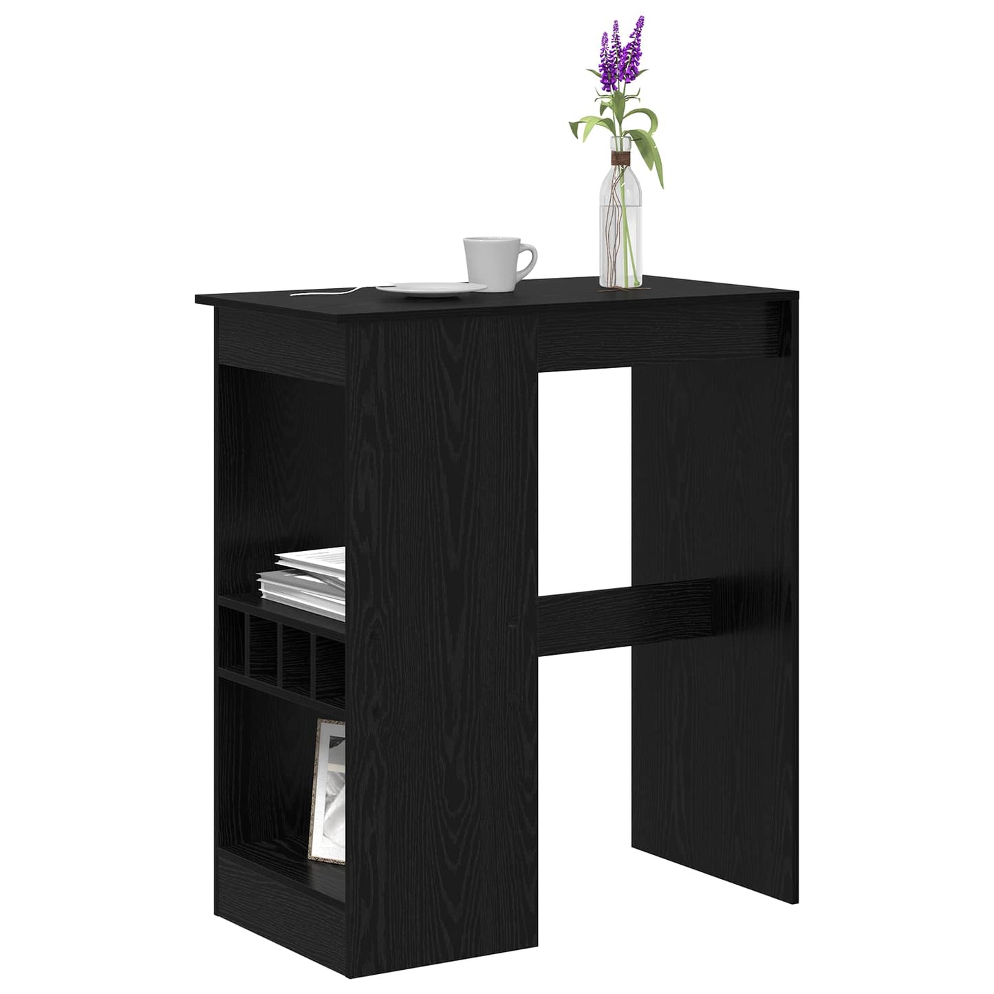 Bartafel 90 X 47.5 X 103.5 Cm Bewerkt Hout Zwart eiken