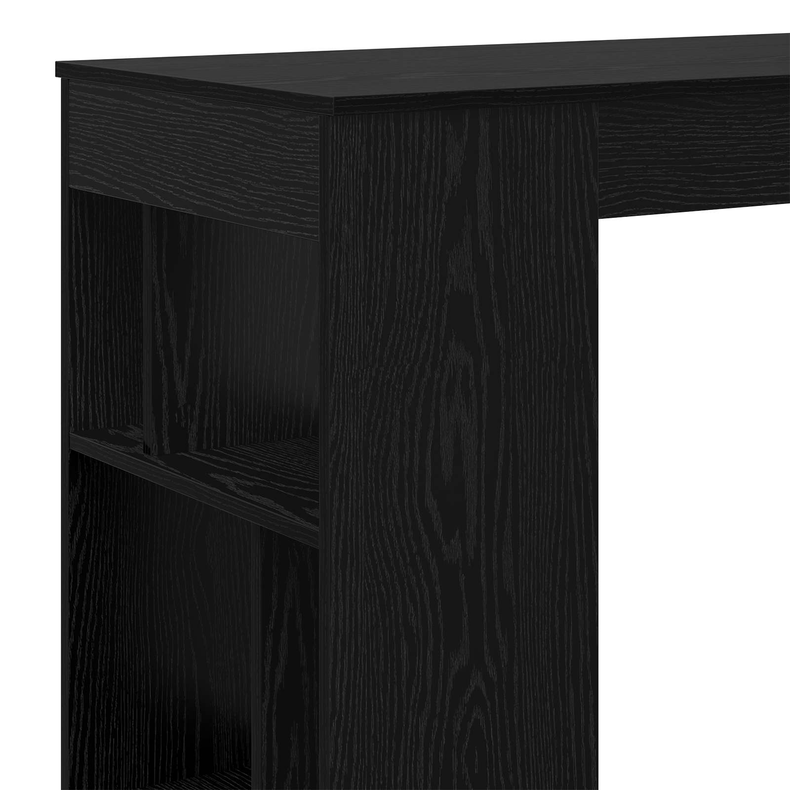 Bartafel Met Plank 102 X 50 X 103,5 Cm Bewerkt Hout Zwart eiken