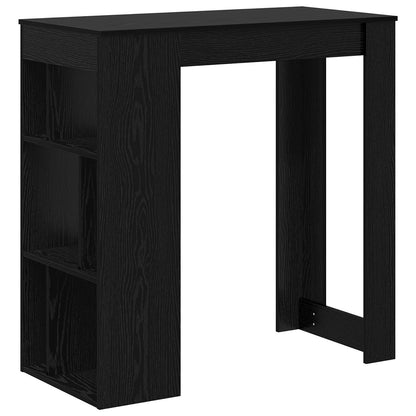 Bartafel Met Plank 102 X 50 X 103,5 Cm Bewerkt Hout Zwart eiken