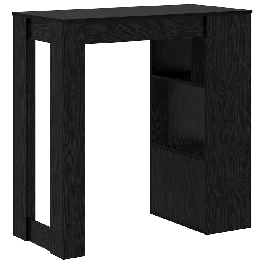 Bartafel Met Plank 102 X 50 X 103,5 Cm Bewerkt Hout Zwart eiken
