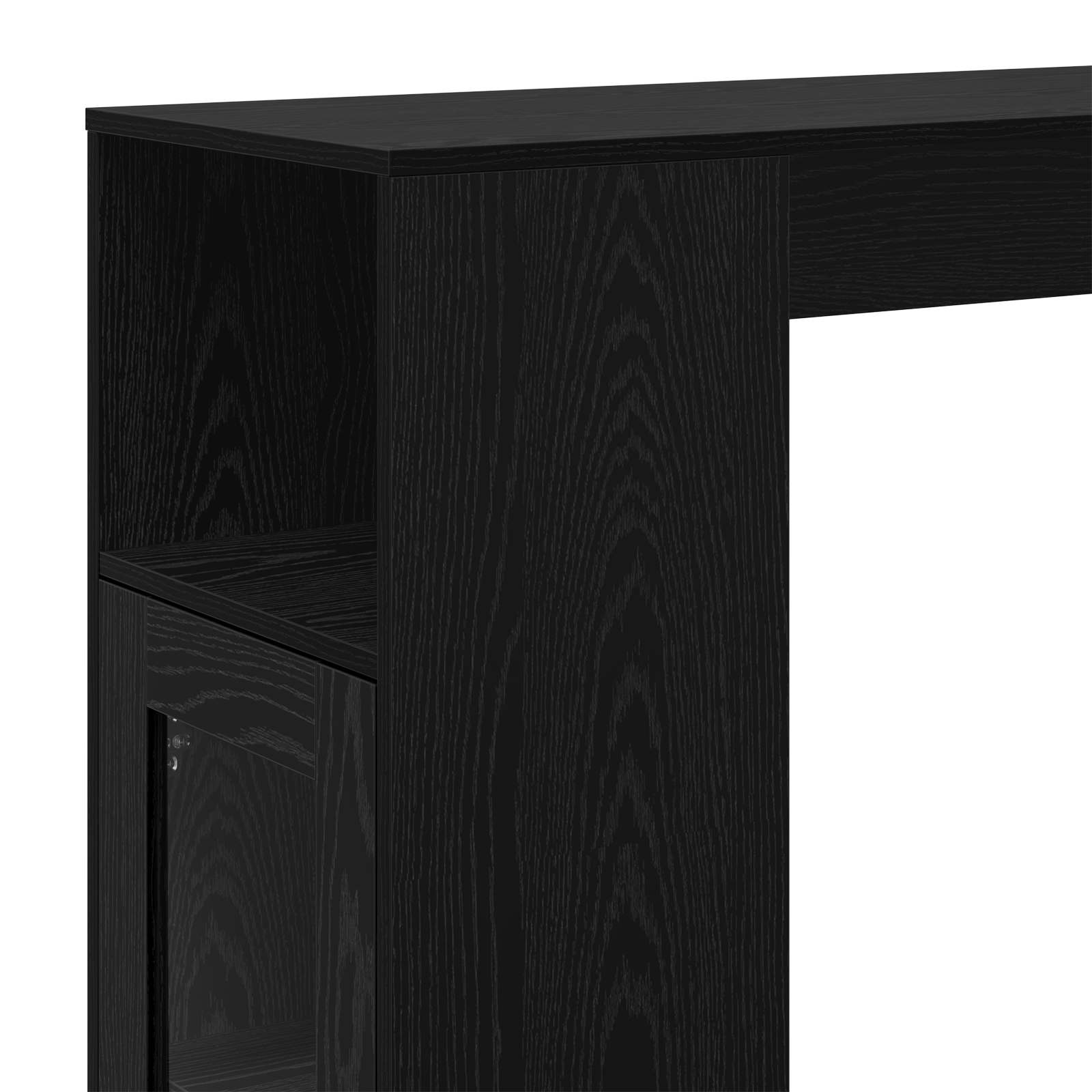Bartafel Met Plank 101 X 40 X 103,5 Cm Bewerkt Hout Zwart eiken