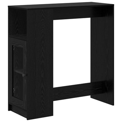 Bartafel Met Plank 101 X 40 X 103,5 Cm Bewerkt Hout Zwart eiken