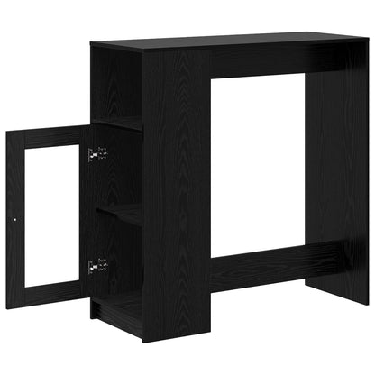 Bartafel Met Plank 101 X 40 X 103,5 Cm Bewerkt Hout Zwart eiken