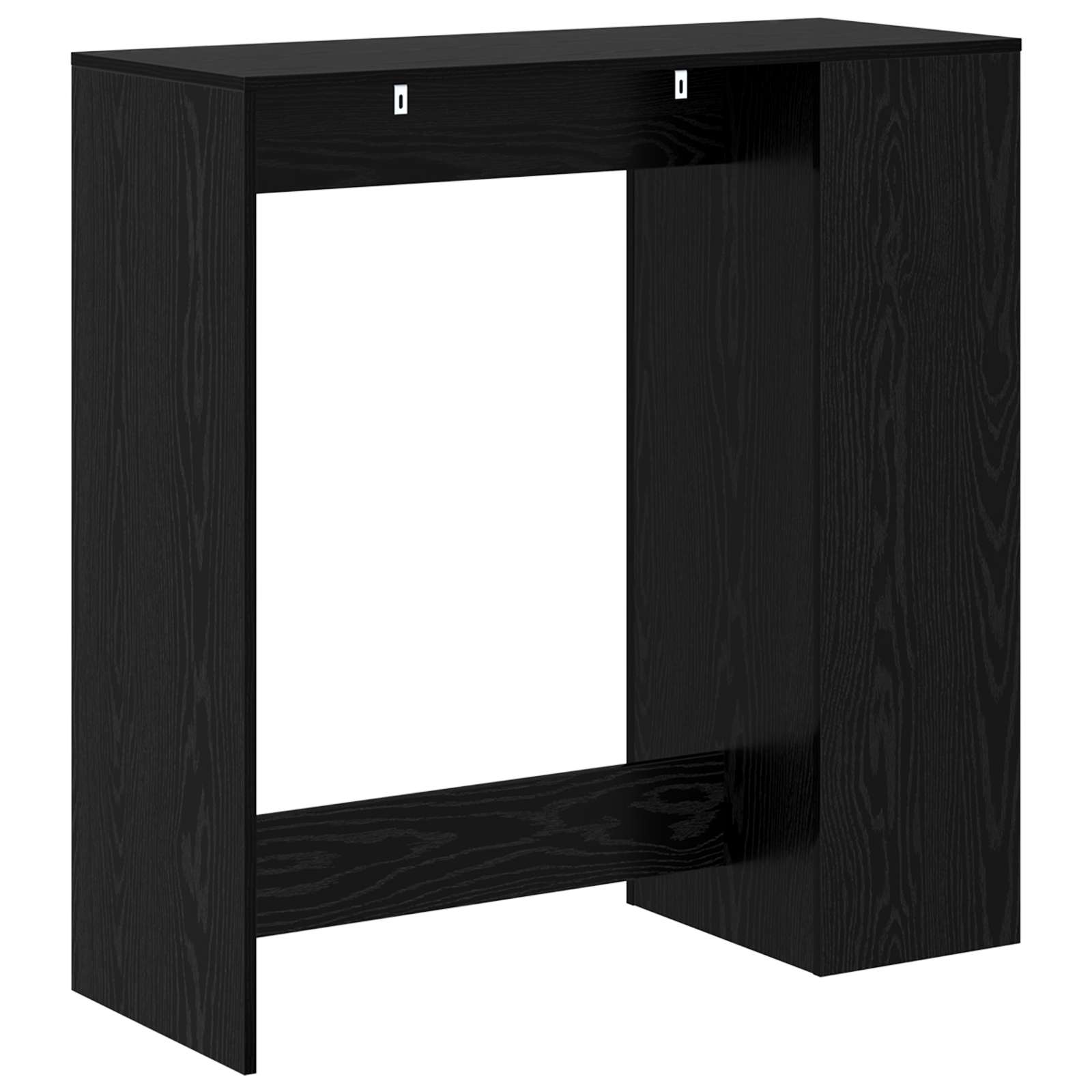 Bartafel Met Plank 101 X 40 X 103,5 Cm Bewerkt Hout Zwart eiken