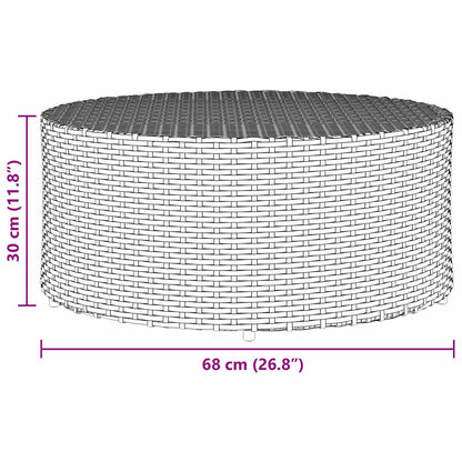 Salontafel voor buiten Grijs Ø 68 x 30 cm polyrotan