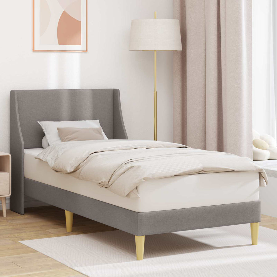 Bedframe met hoofdeinde Taupe 90 x 190 cm Stof
