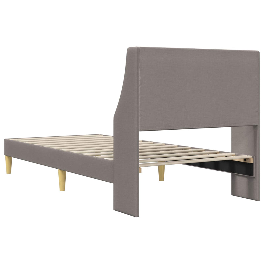 Bedframe met hoofdeinde Taupe 90 x 190 cm Stof