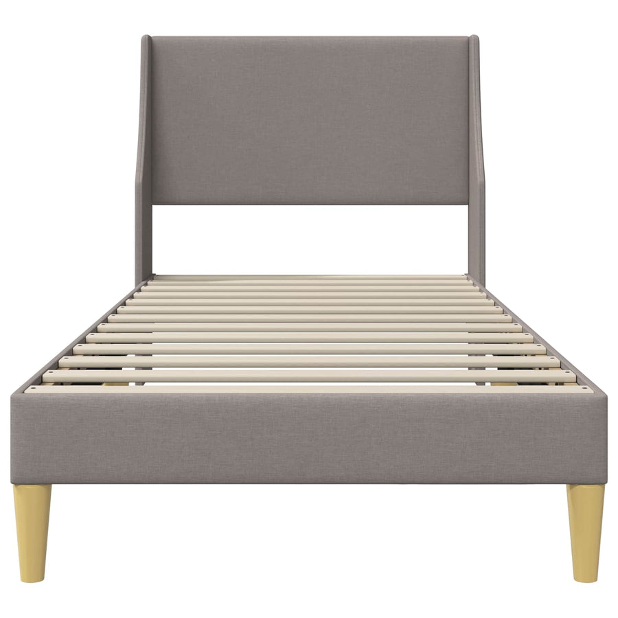 Bedframe met hoofdeinde Taupe 90 x 190 cm Stof