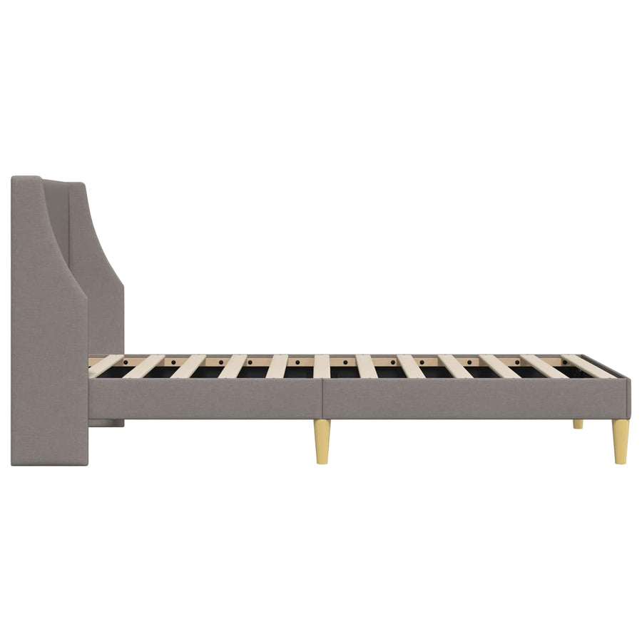 Bedframe met hoofdeinde Taupe 90 x 190 cm Stof