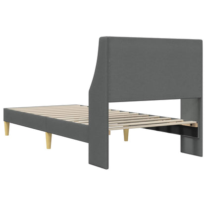Bedframe met hoofdeinde Donkergrijs 90 x 200 cm Stof