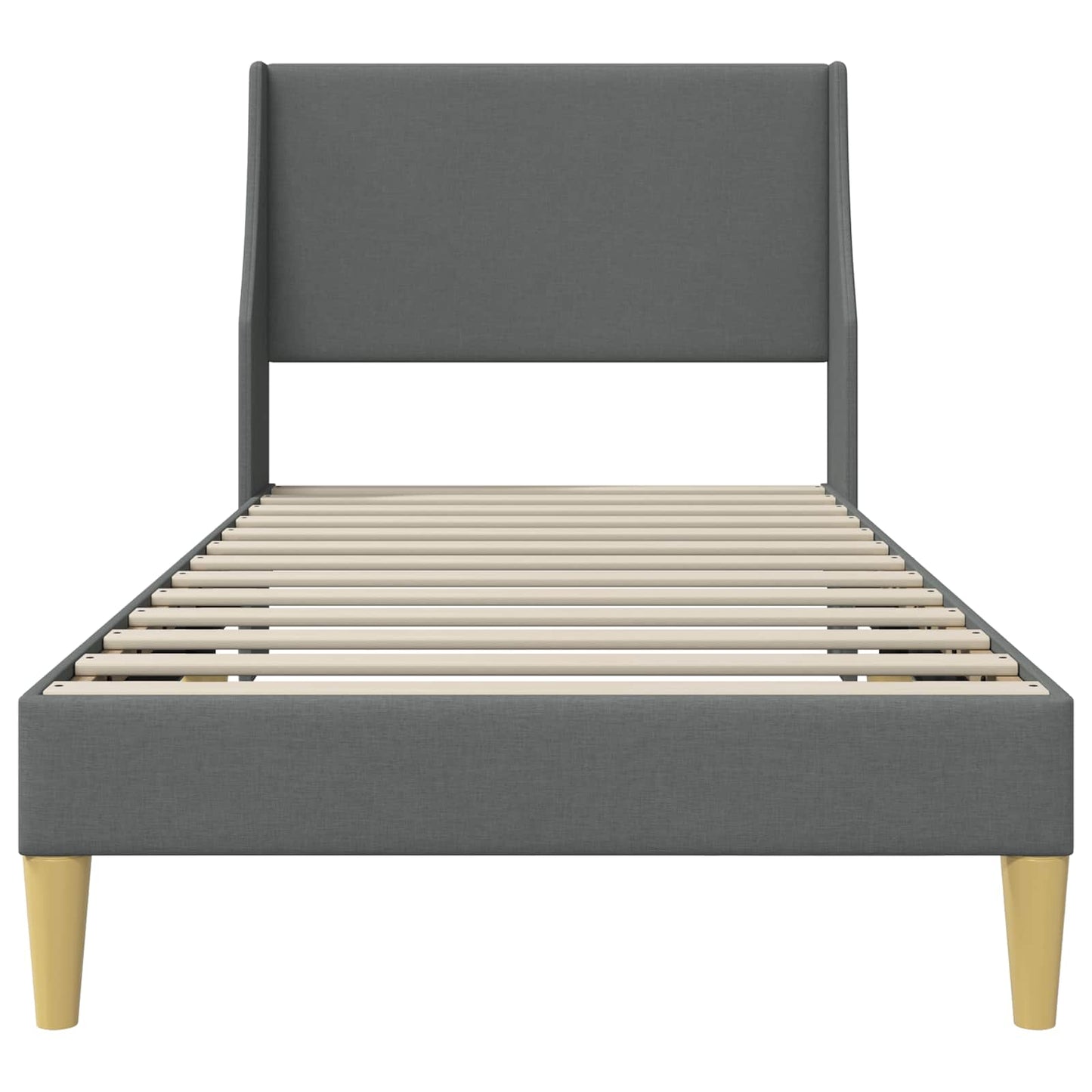 Bedframe met hoofdeinde Donkergrijs 90 x 200 cm Stof