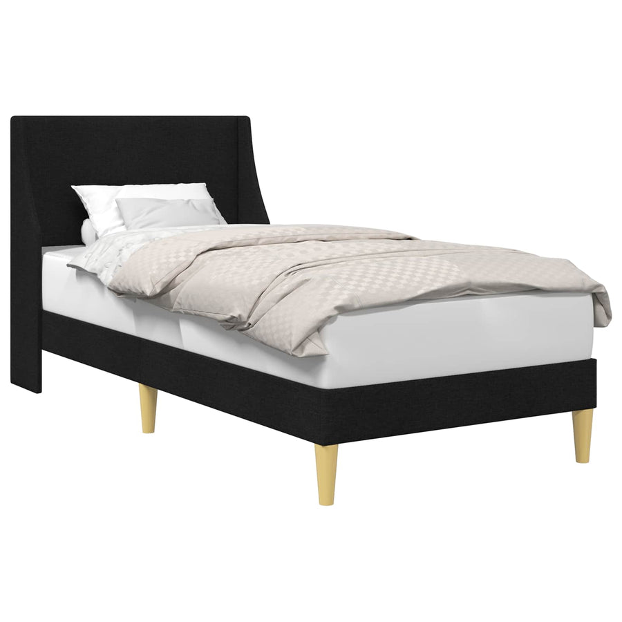 Bedframe met hoofdeinde Zwart 90 x 200 cm Stof