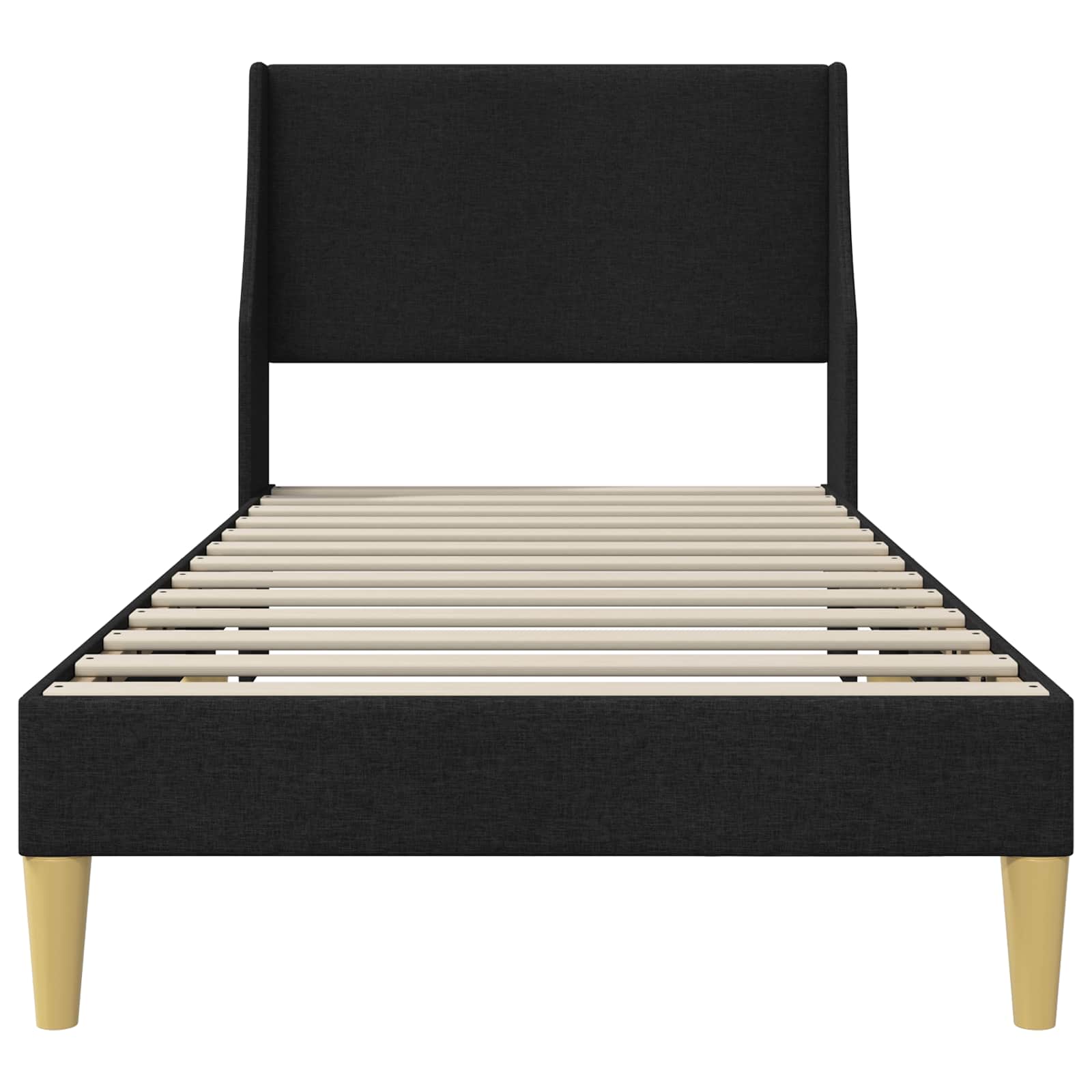 Bedframe met hoofdeinde Zwart 90 x 200 cm Stof