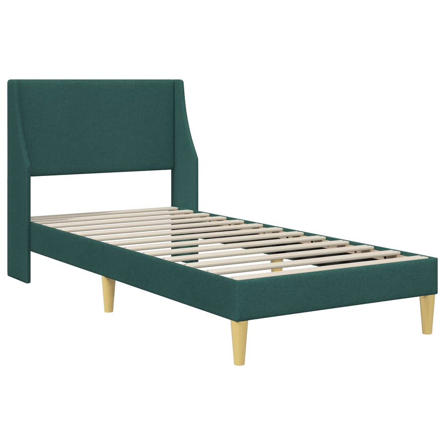 Bedframe met hoofdeinde Donkergroen 90 x 200 cm Stof