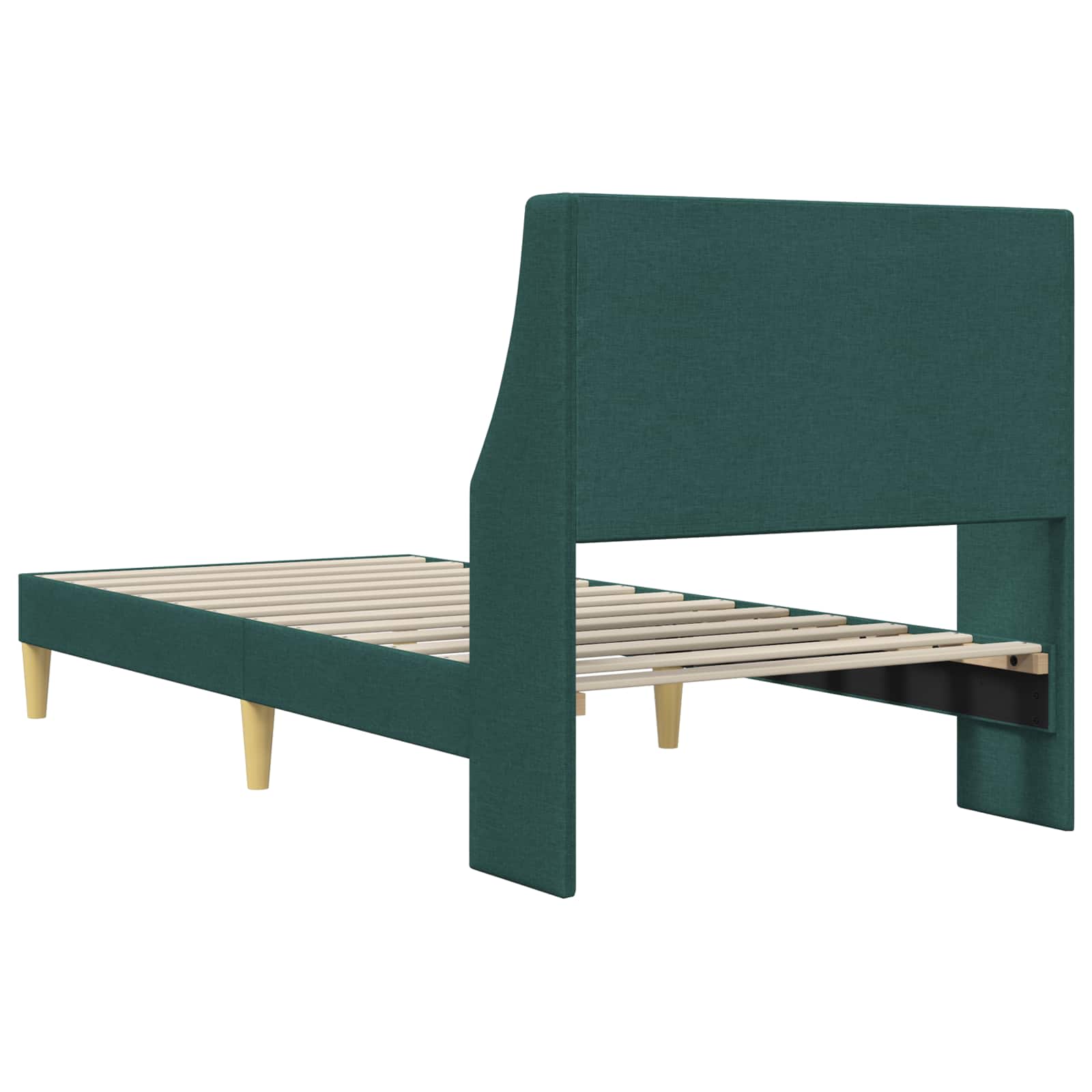 Bedframe met hoofdeinde Donkergroen 90 x 200 cm Stof