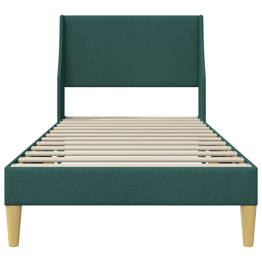 Bedframe met hoofdeinde Donkergroen 90 x 200 cm Stof
