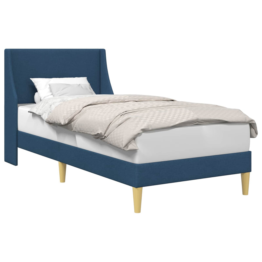 Bedframe met hoofdeinde Blauw 90 x 200 cm Stof