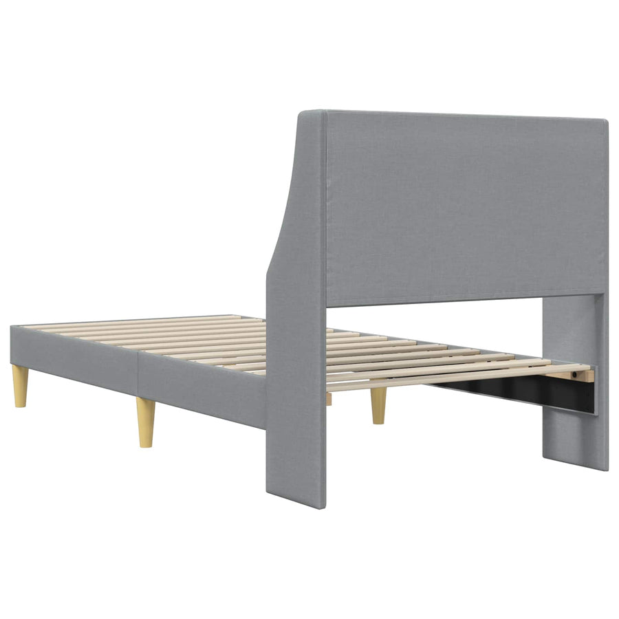 Bedframe met hoofdeinde Lichtgrijs 100 x 200 cm Stof