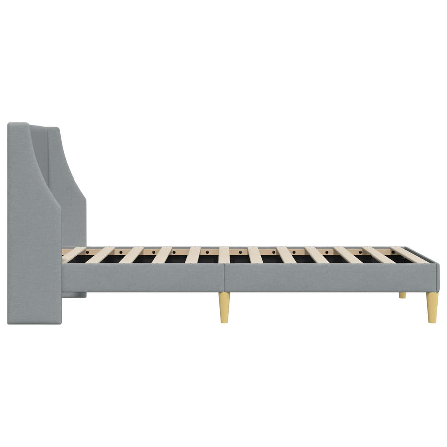 Bedframe met hoofdeinde Lichtgrijs 100 x 200 cm Stof