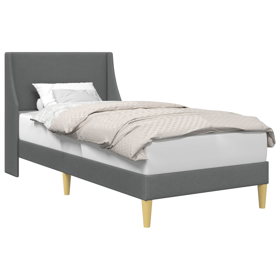 Bedframe met hoofdeinde Donkergrijs 100 x 200 cm Stof