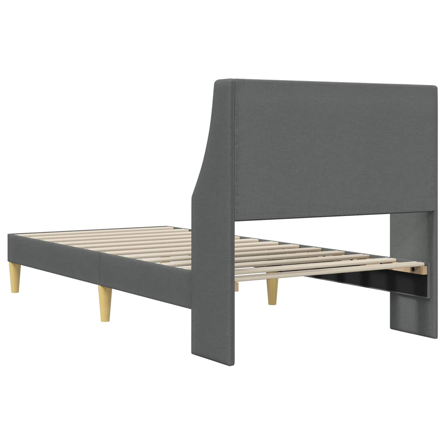 Bedframe met hoofdeinde Donkergrijs 100 x 200 cm Stof