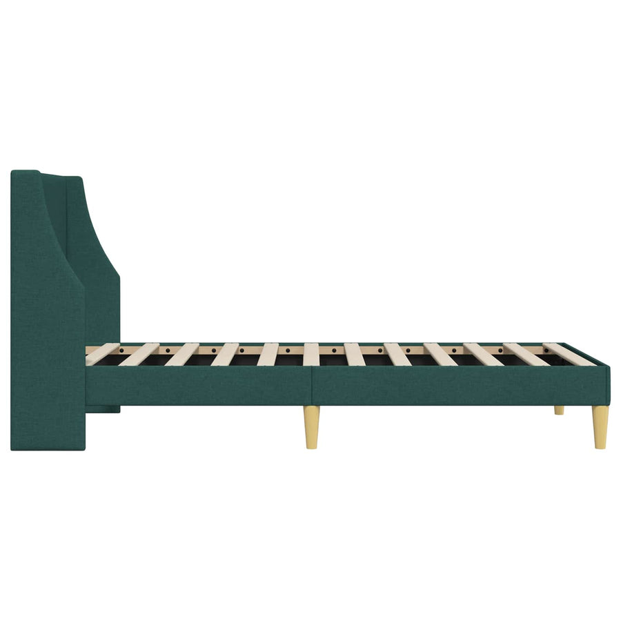 Bedframe met hoofdeinde Donkergroen 100 x 200 cm Stof