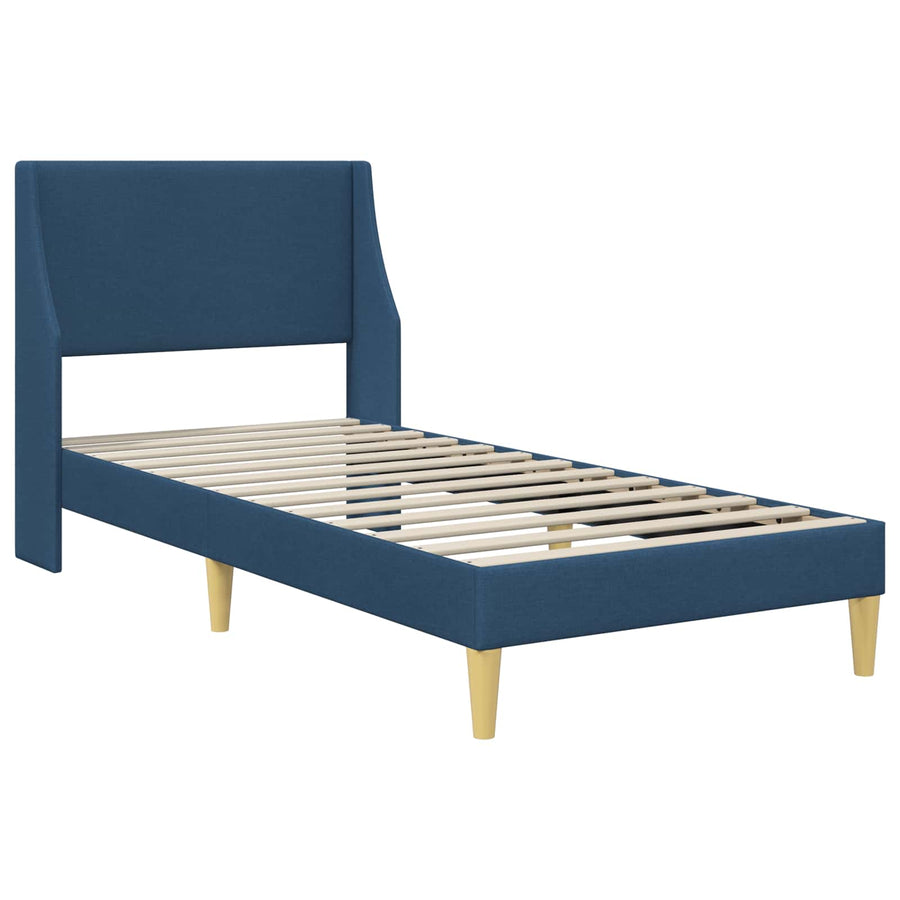 Bedframe met hoofdeinde Blauw 100 x 200 cm Stof