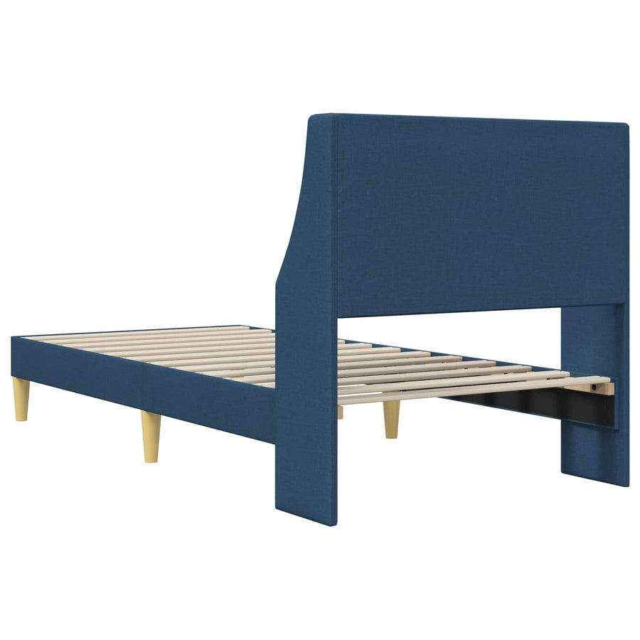 Bedframe met hoofdeinde Blauw 100 x 200 cm Stof