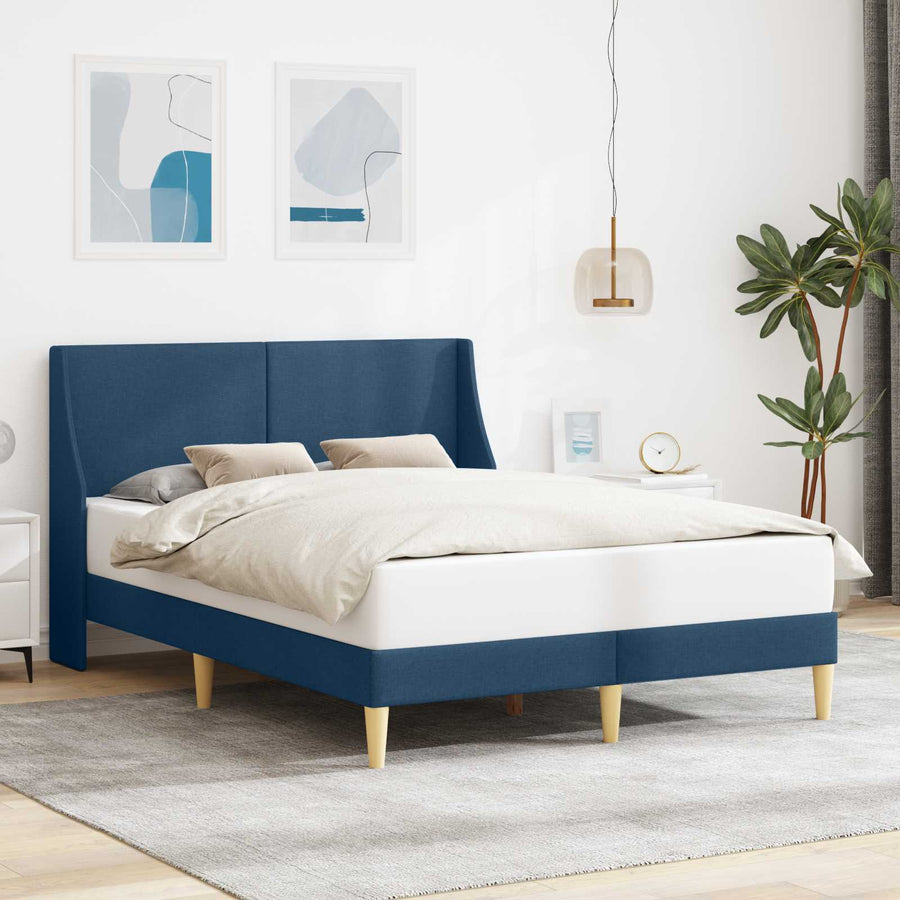 Bedframe met hoofdeinde Blauw 120 x 190 cm Stof