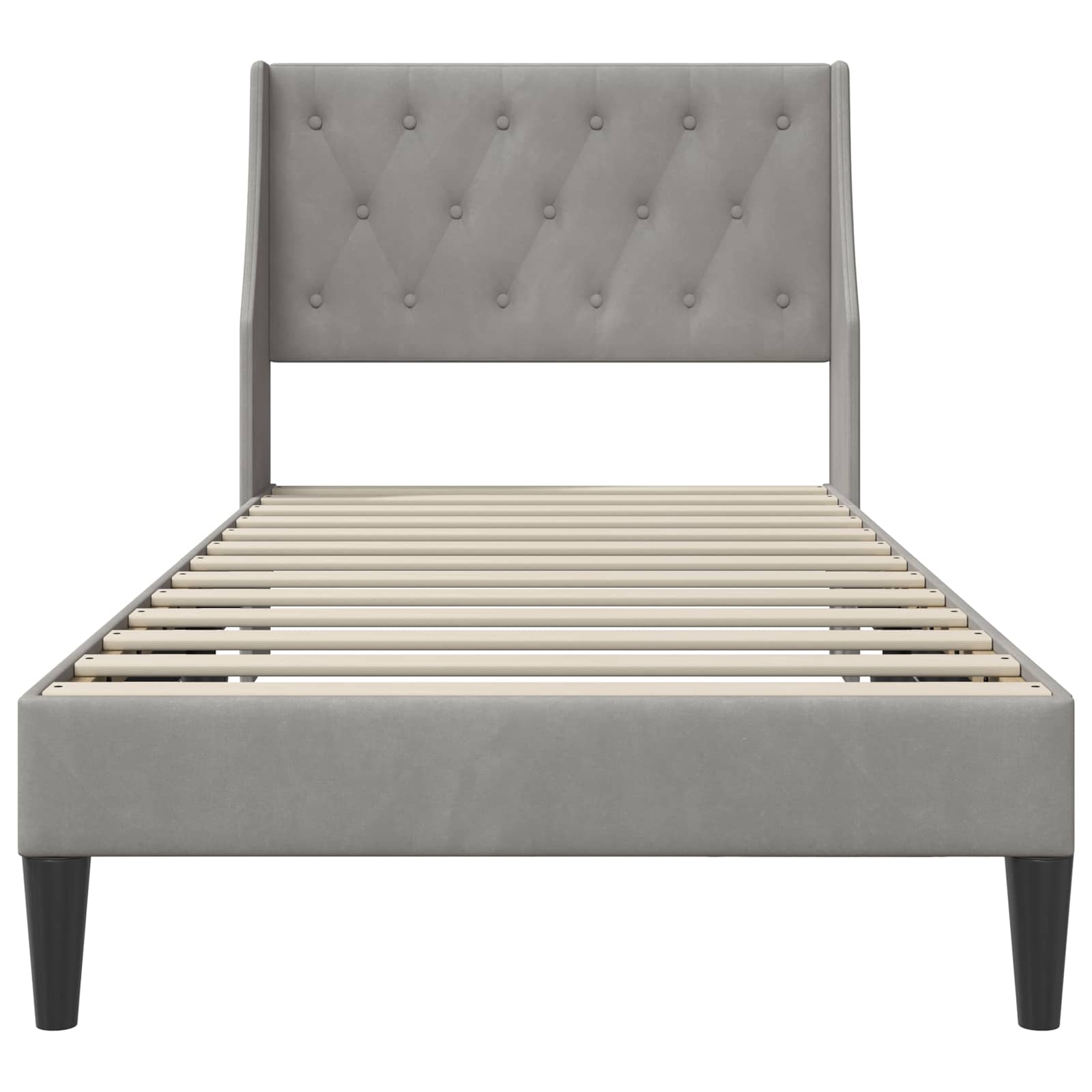 Bedframe met hoofdeinde Lichtgrijs 80 x 200 cm Fluweel