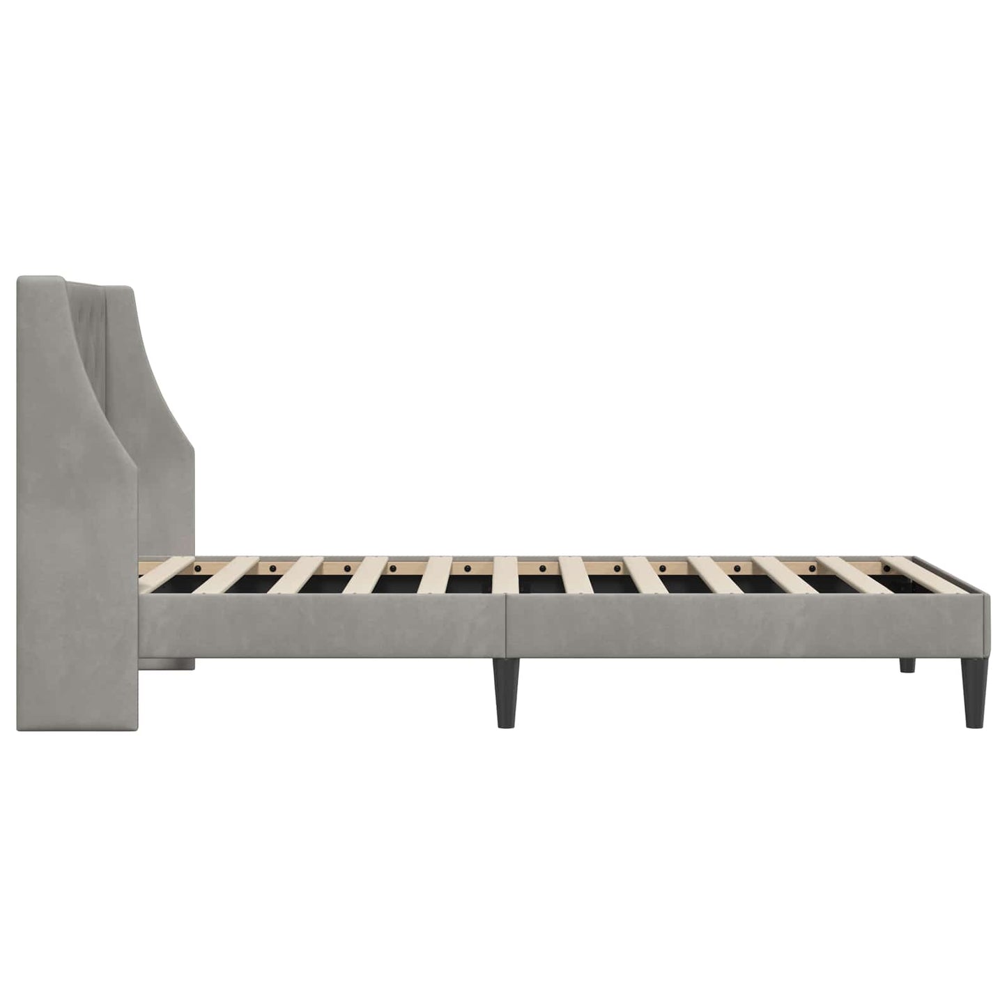 Bedframe met hoofdeinde Lichtgrijs 80 x 200 cm Fluweel