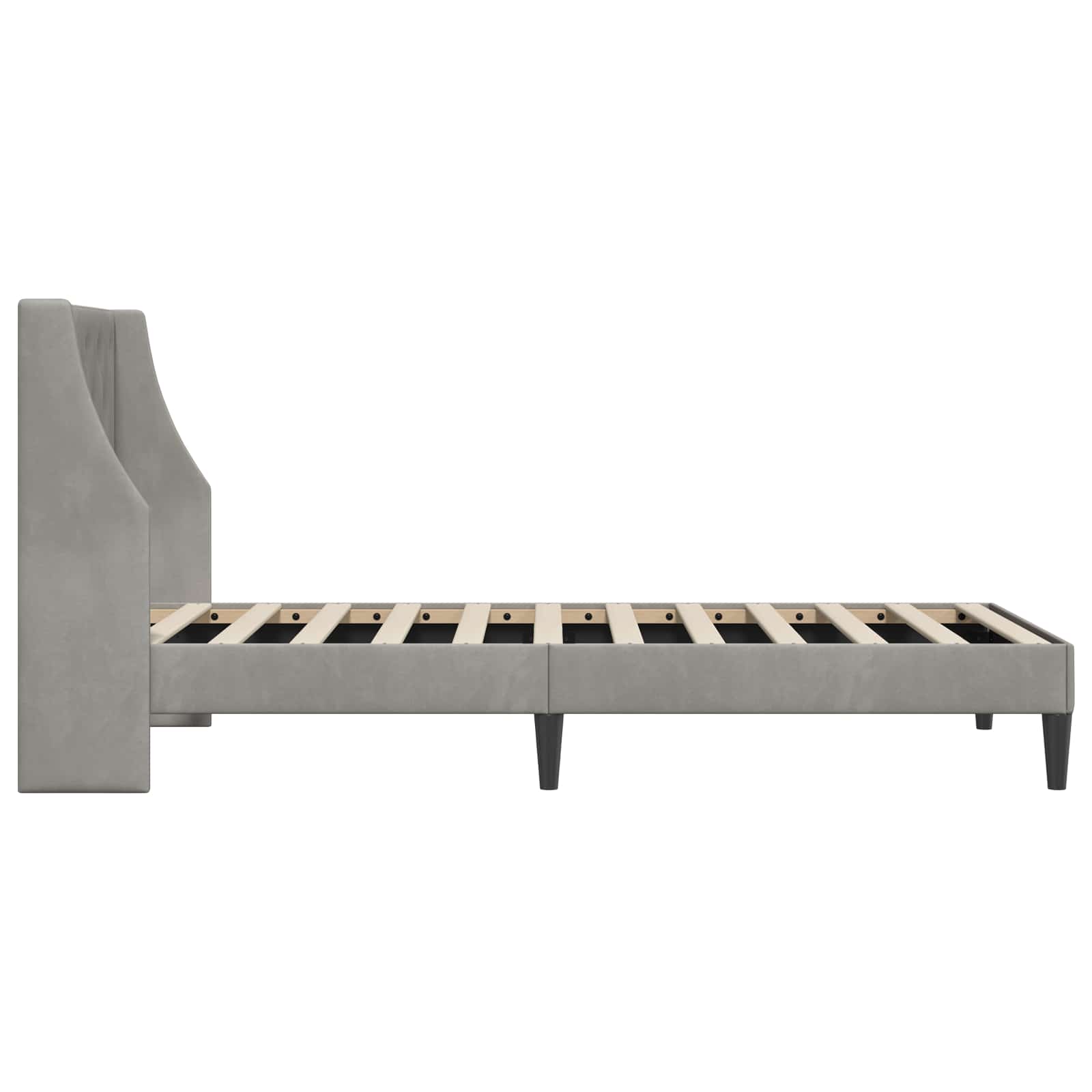 Bedframe met hoofdeinde Lichtgrijs 80 x 200 cm Fluweel