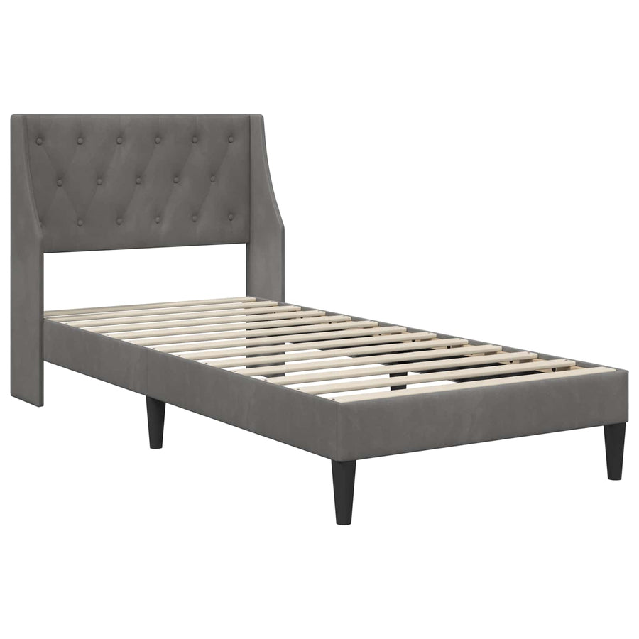 Bedframe met hoofdeinde Donkergrijs 80 x 200 cm Fluweel