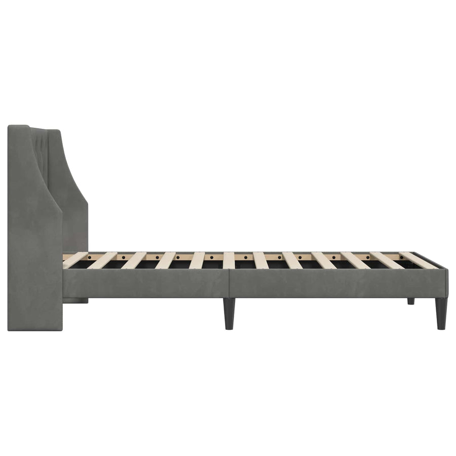 Bedframe met hoofdeinde Donkergrijs 80 x 200 cm Fluweel