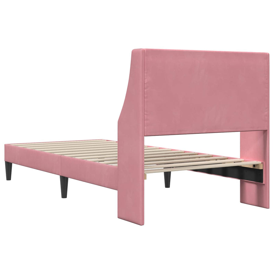 Bedframe met hoofdeinde Roze 80 x 200 cm Fluweel