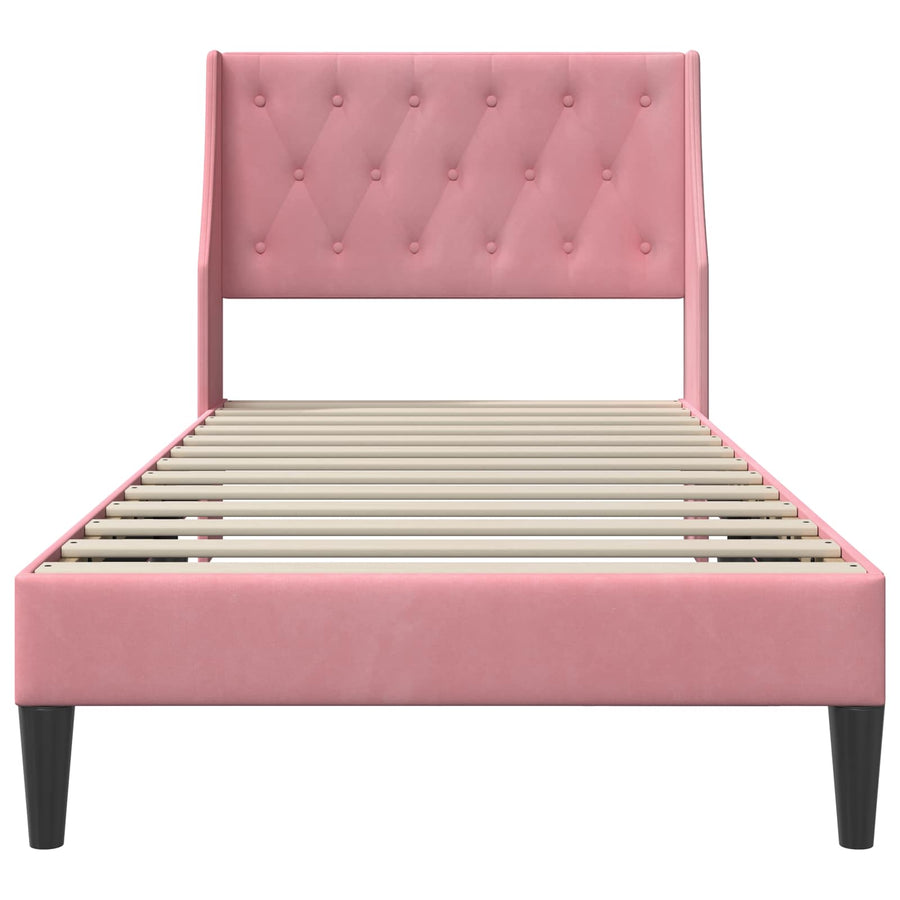 Bedframe met hoofdeinde Roze 80 x 200 cm Fluweel