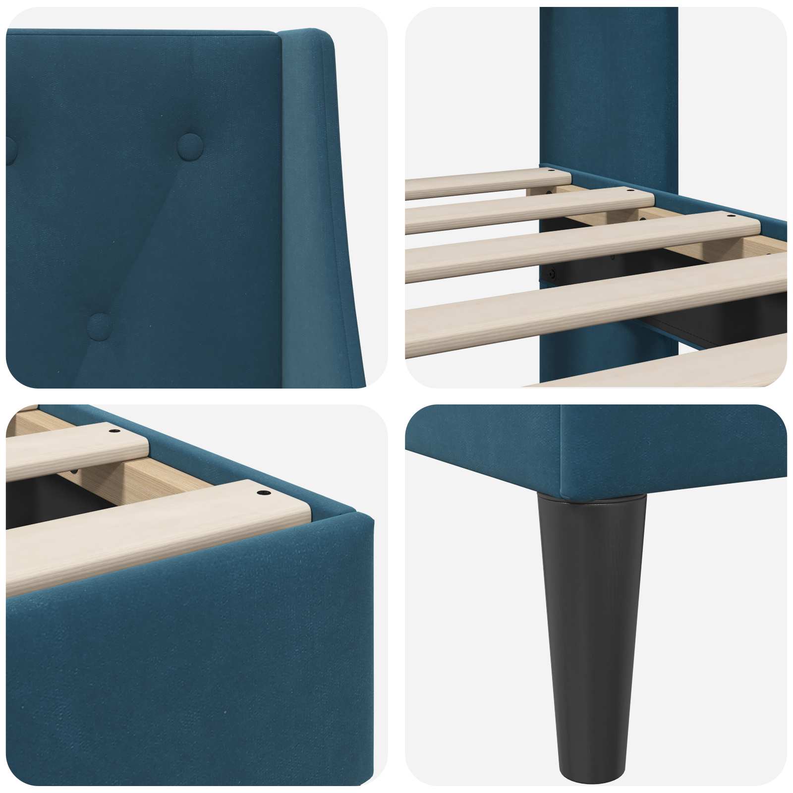 Bedframe met hoofdeinde Blauw 80 x 200 cm Fluweel