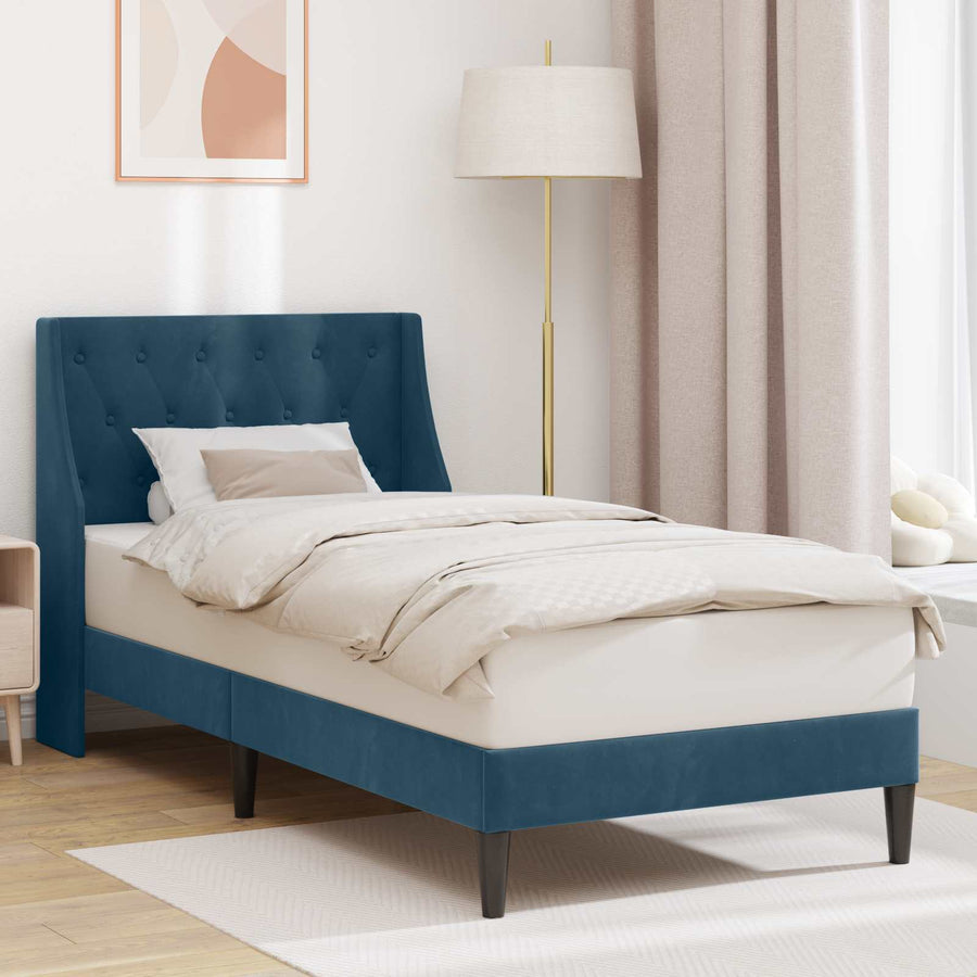 Bedframe met hoofdeinde Blauw 80 x 200 cm Fluweel