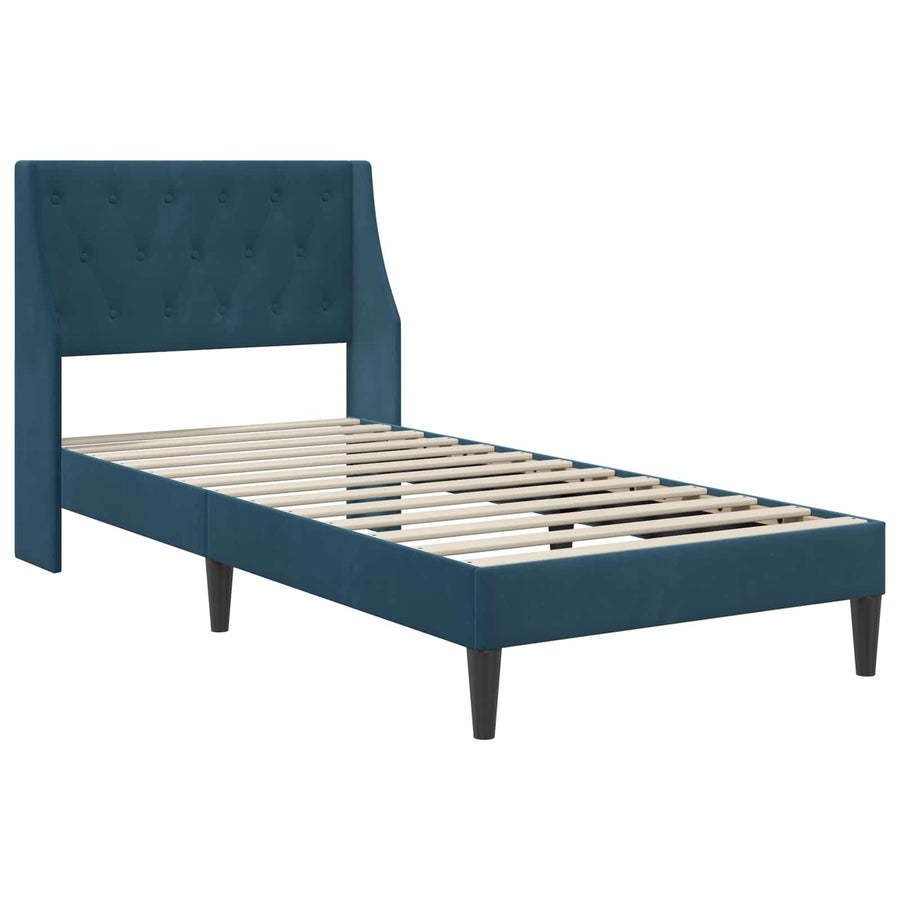 Bedframe met hoofdeinde Blauw 80 x 200 cm Fluweel